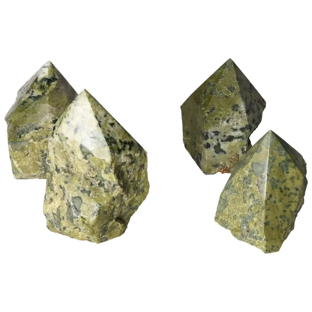 Polished Point Jadeite M gemstones by Sylvia Crystals, known for luxury and spiritual enrichment, showcasing elegant and fine quality.