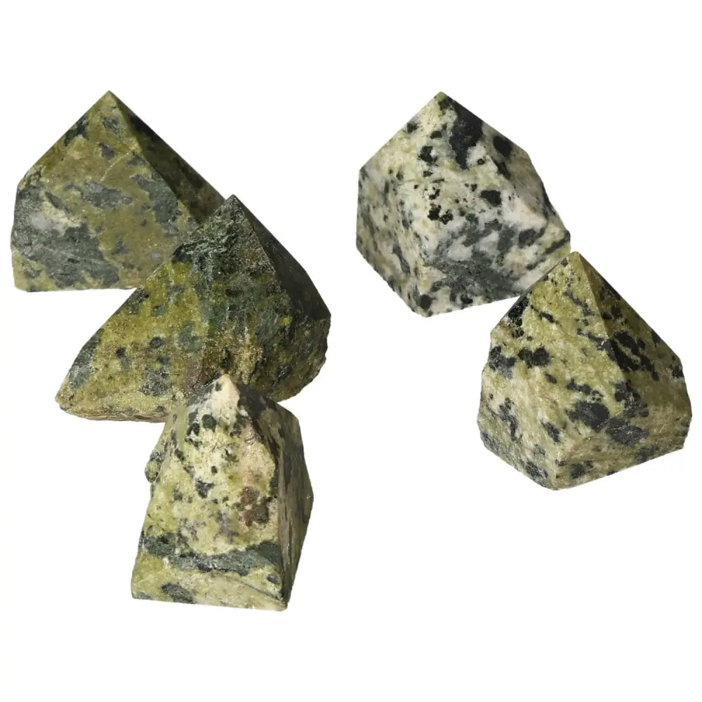 Polished Point Jadeite S gemstones from Sylvia Crystals, symbolizing loyalty, power, and prosperity, ideal for friendships and marriages.