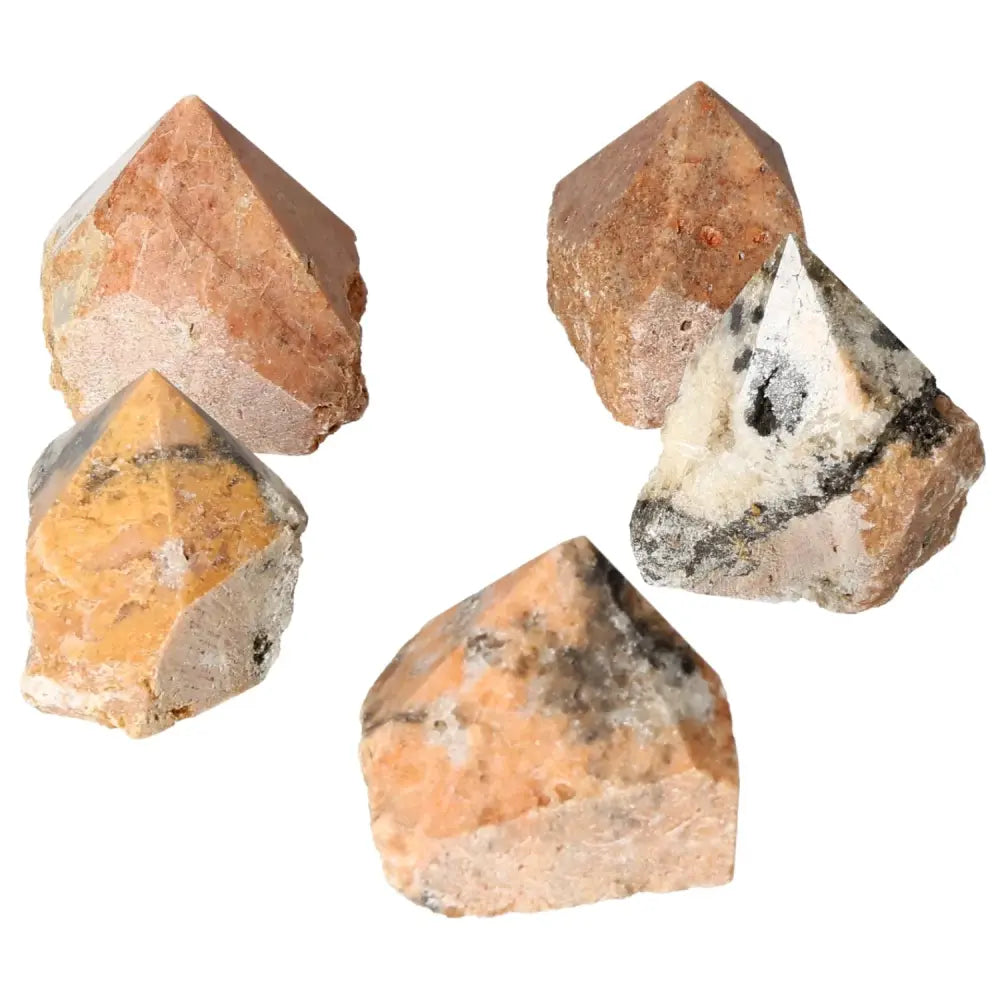 Polished Point Orquidea Calcite S crystals for personal growth and success by Sylvia Crystals.