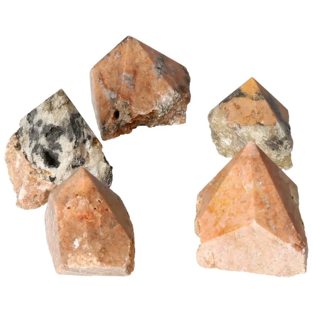 Polished Point Orquidea Calcite S crystals for personal growth and success by Sylvia Crystals, showcasing premium quality and energy.