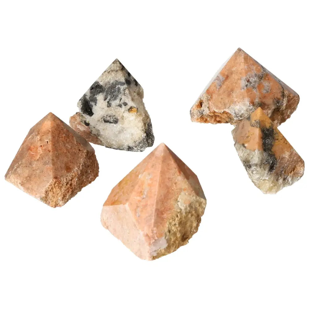 Polished Point Orquidea Calcite stones for personal growth and professional success by Sylvia Crystals, premium quality.