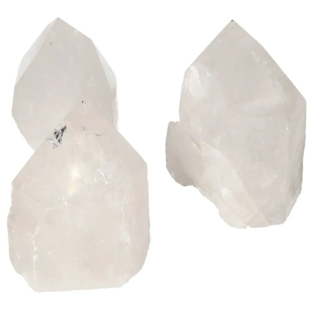 Polished Point Quartz L crystals by Sylvia Crystals, showcasing luxurious, spiritual harmonizing stones.