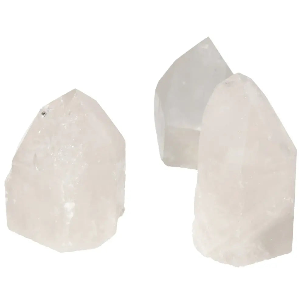 Polished Point Quartz L crystals by Sylvia Crystals, symbolizing luxury and spiritual transformation, ideal for harmonizing energy.