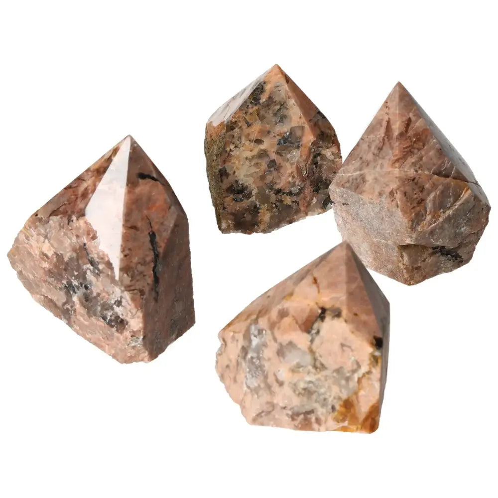 Polished Point Quartz with Feldspar, premium Sylvia Crystals, showcasing aesthetic blend of clarity, creativity, and grounding energy.