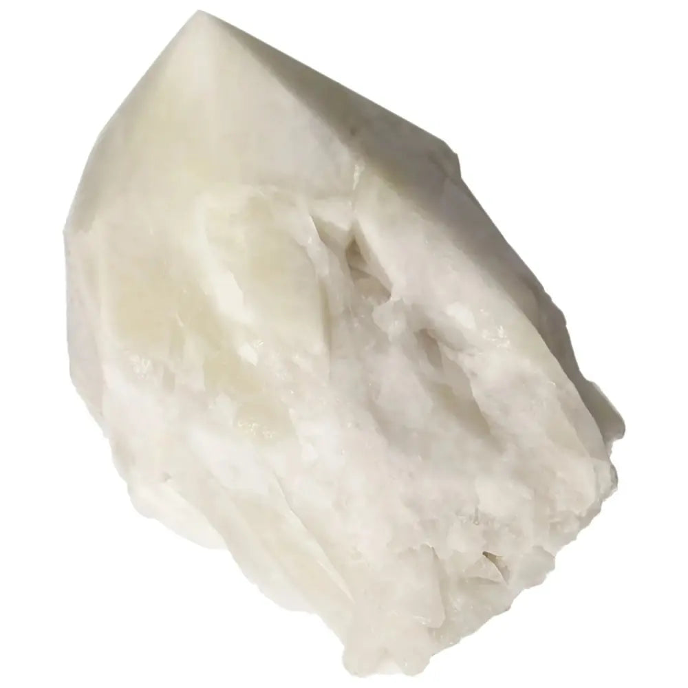 Polished Point Quartz With Sulphur, showcasing its natural clarity and vibrant essence, from Sylvia Crystals' premium collection.