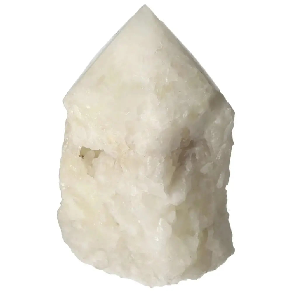 Polished Point Quartz with Sulphur crystal showcasing clarity and energy, perfect for collectors. Healing properties by Sylvia Crystals.