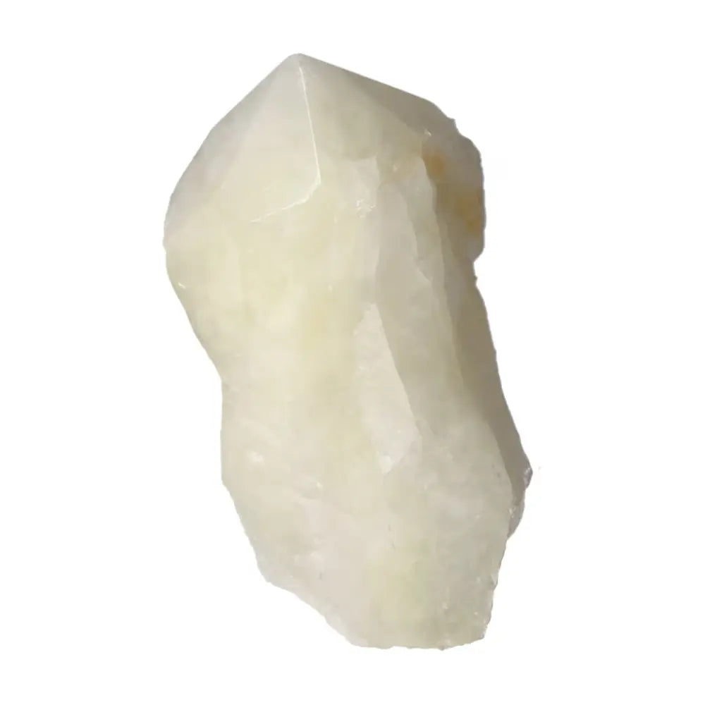 Polished Point Quartz with Sulphur crystal, showcasing clear quartz and sulphur blend, ideal for spiritual energy enhancement.