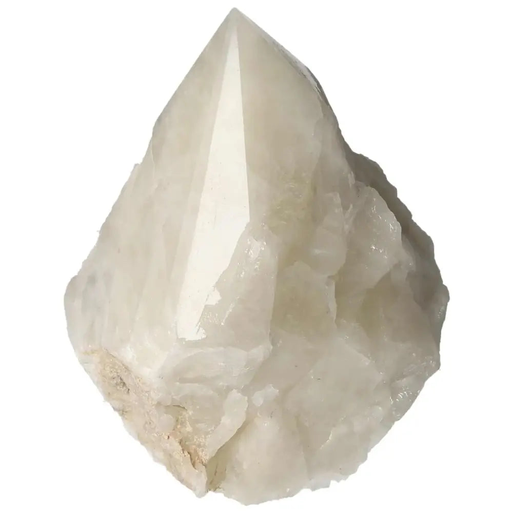 Polished Point Quartz with Sulphur by Sylvia Crystals, showcasing vibrant clarity and energy, perfect for balancing mind, body, spirit.