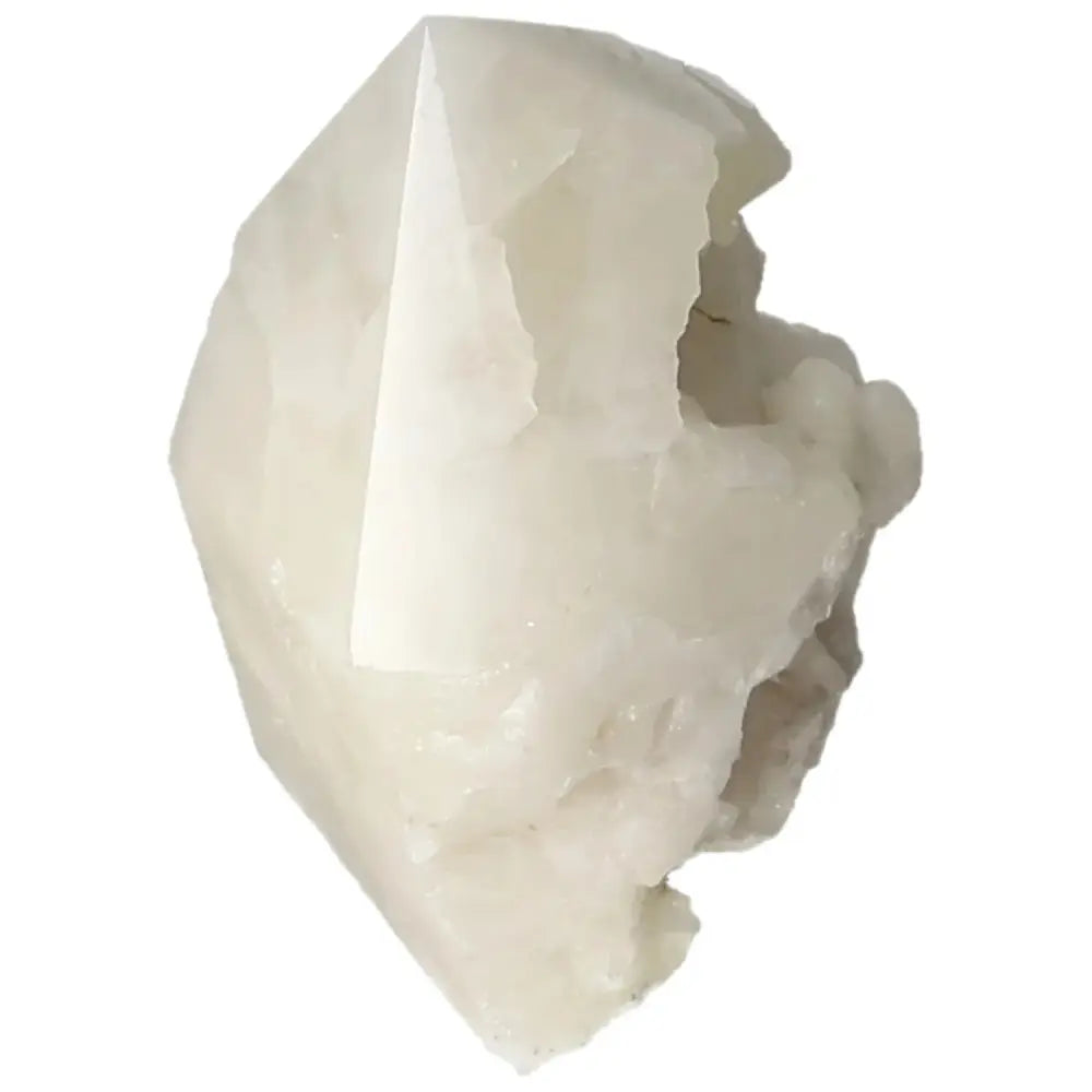 Polished point quartz crystal with sulphur accents showcasing its vibrant yellow hues, perfect for collectors and enthusiasts.