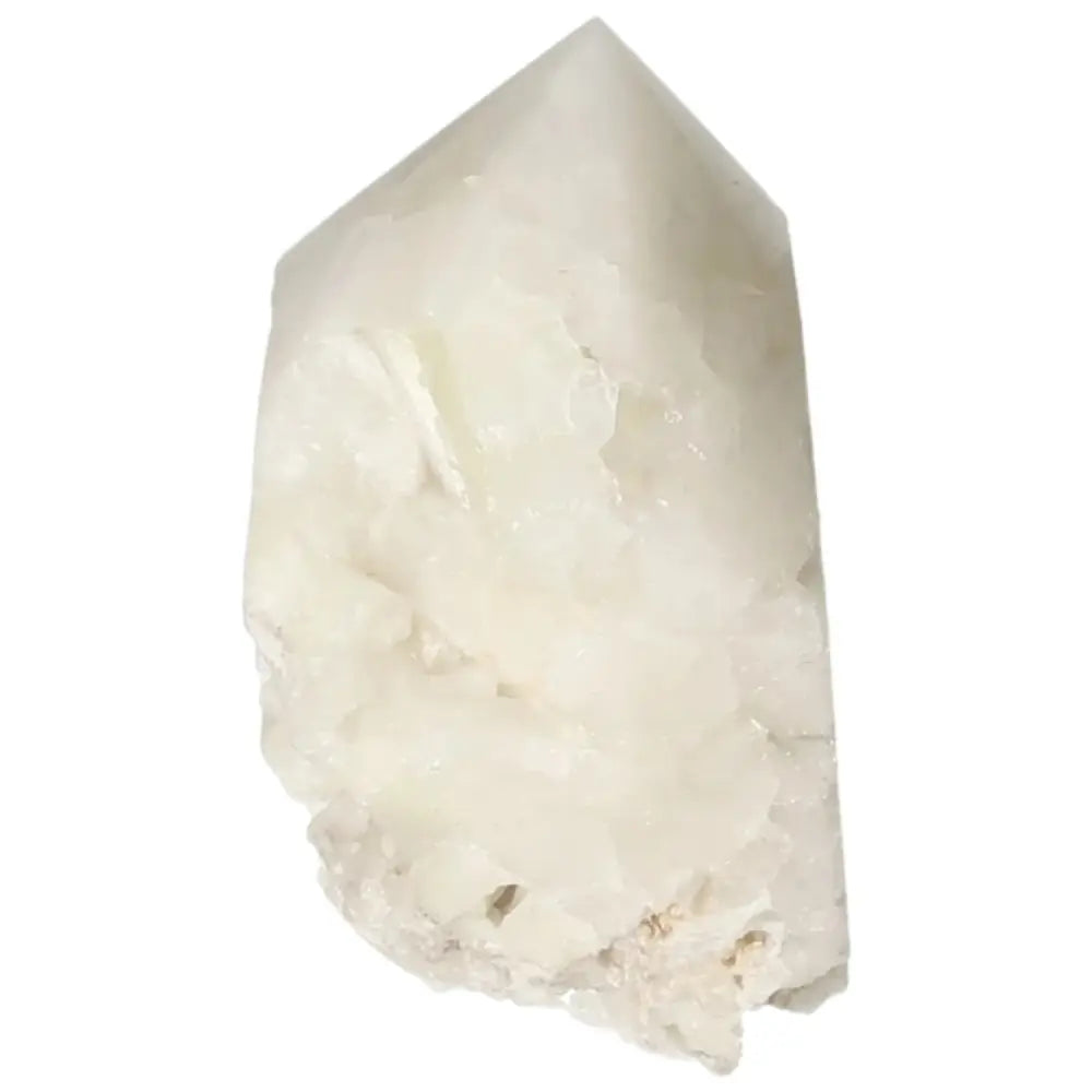 Polished Point Quartz with Sulphur Crystal from Sylvia Crystals, showcasing its distinctive quartz and sulphur blend.