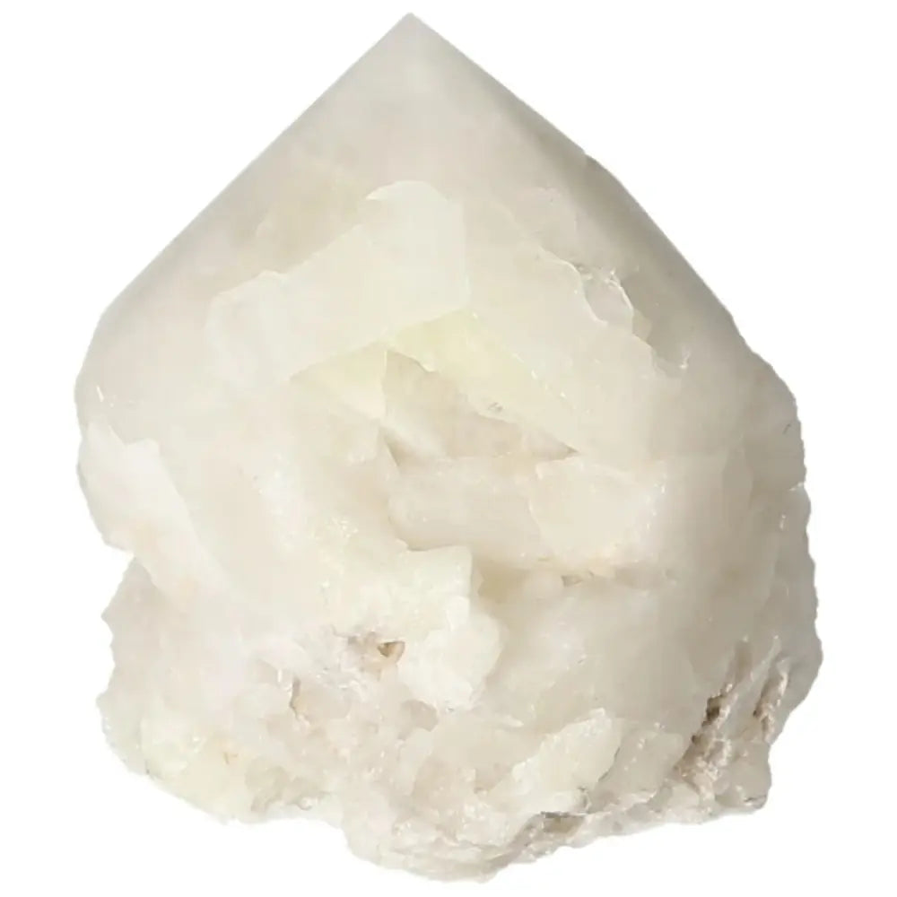 Polished Point Quartz with Sulphur crystal in vibrant yellow from Sylvia Crystals, harmoniously blending allure and vibrancy for collectors.