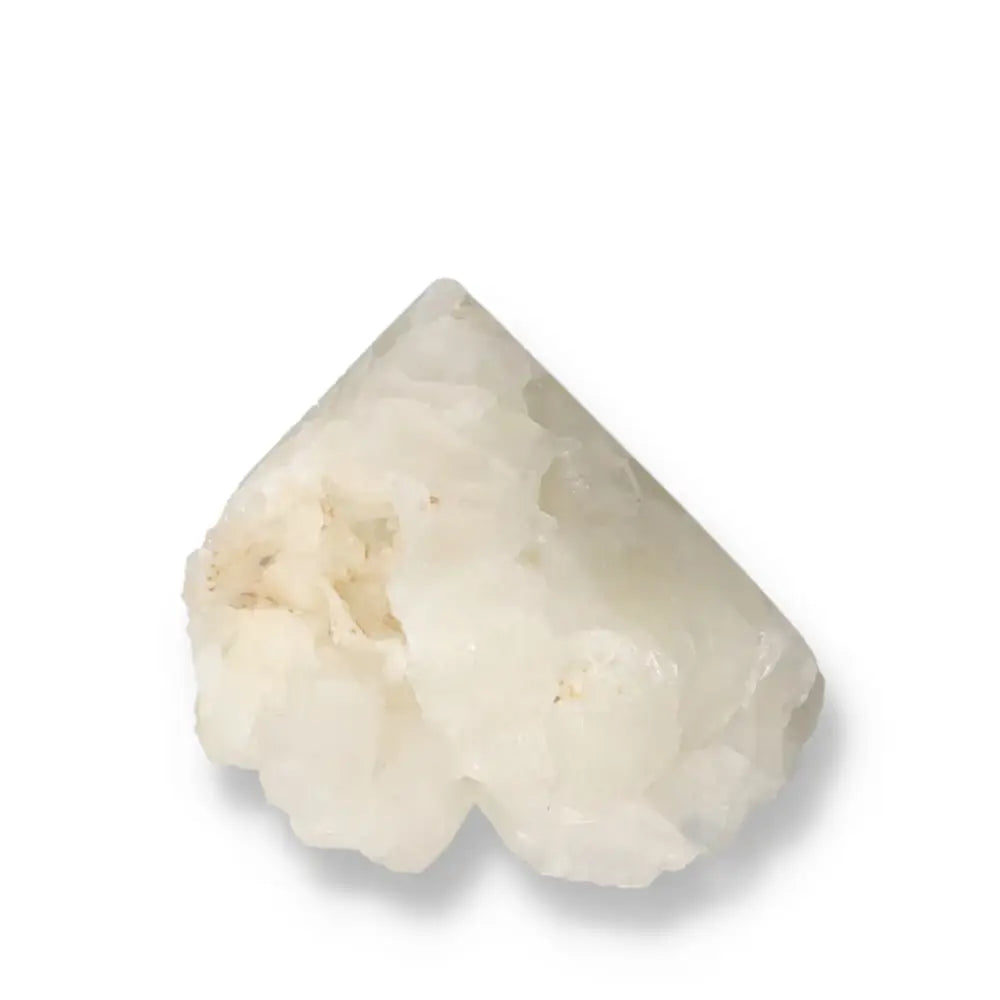 Polished Point Quartz with Sulphur crystal, showcasing pristine clarity and vibrant energy for physical and spiritual wellness.