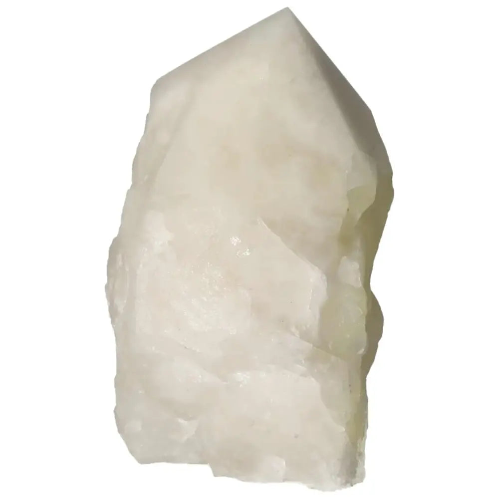 Polished Point Quartz With Sulphur crystal from Sylvia Crystals, showcasing elegant beauty and vibrant energy.