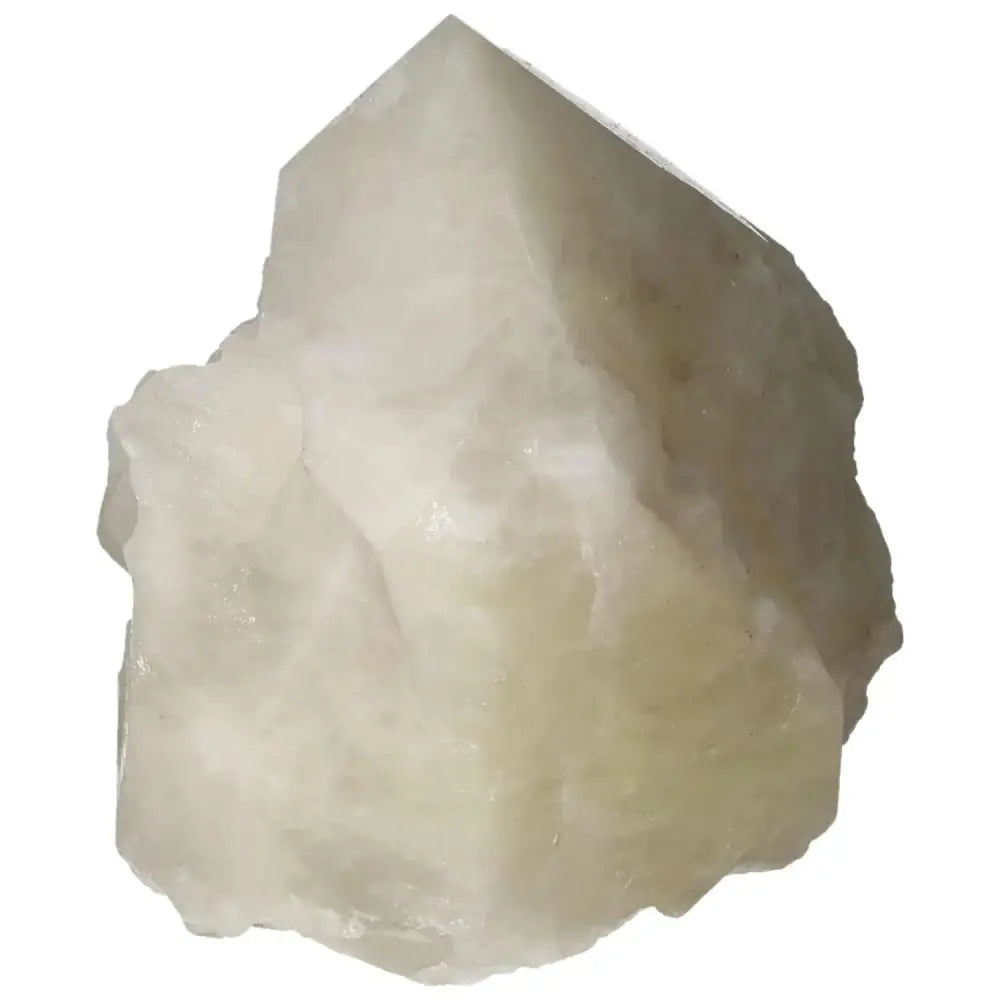 Polished Point Quartz with Sulphur crystal offering detoxifying properties, crafted by Sylvia Crystals for spiritual enrichment.