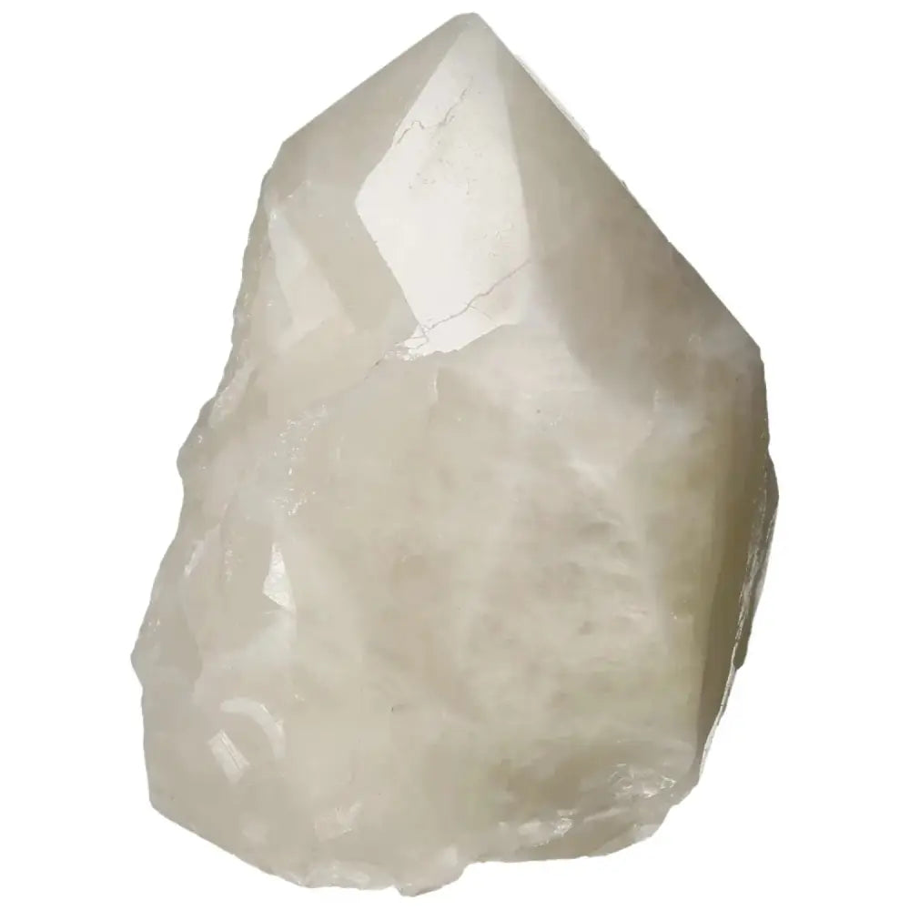 Polished Point Quartz With Sulphur, a luxurious crystal from Sylvia Crystals, showcasing pure quartz and vibrant sulphur properties.