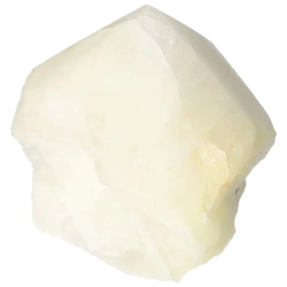 Polished Point Quartz with Sulphur by Sylvia Crystals, showcasing vibrant yellow hue and natural allure for vitality and positivity.