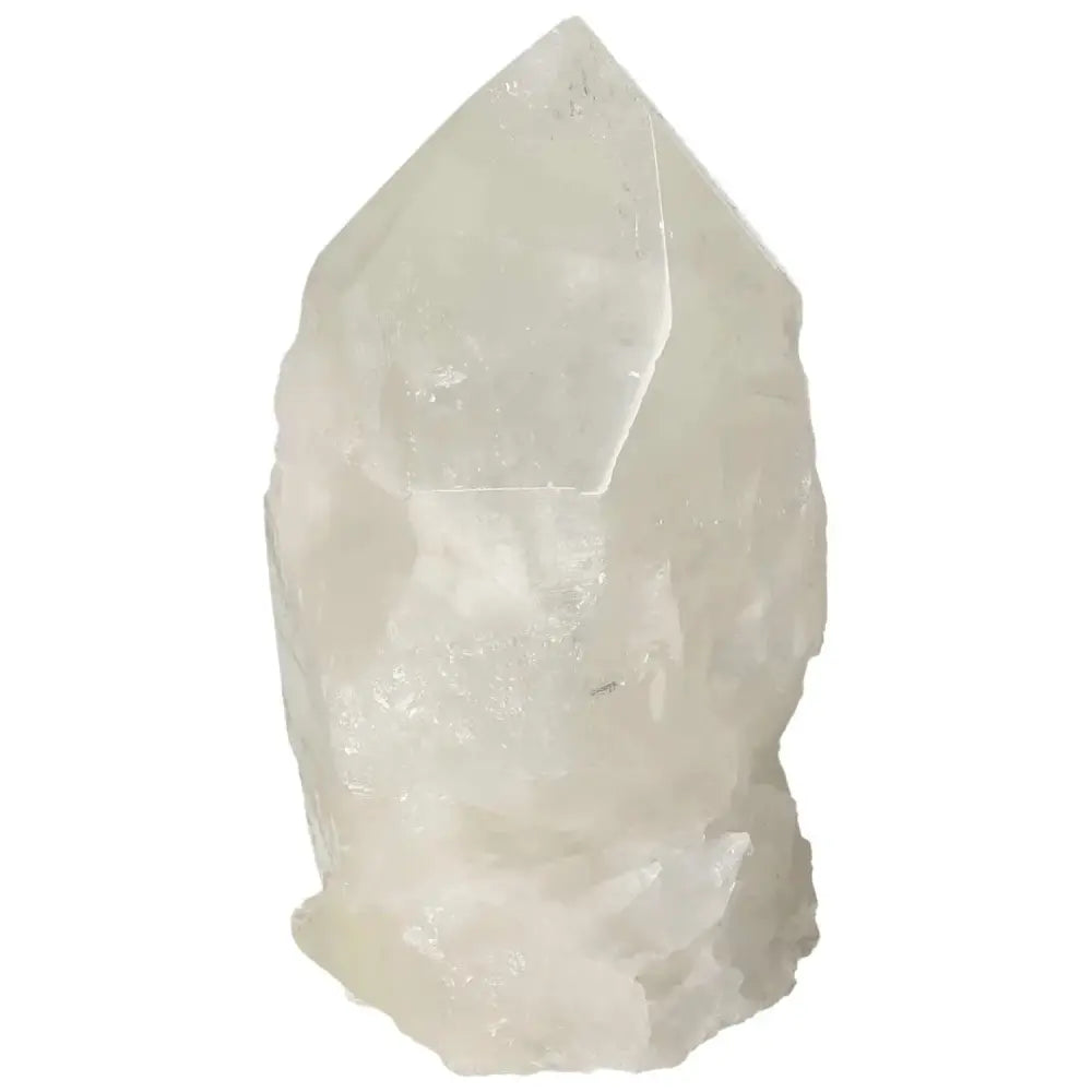 Polished Point Quartz With Sulphur crystal from Sylvia Crystals, showcasing quartz clarity and sulphur hues.