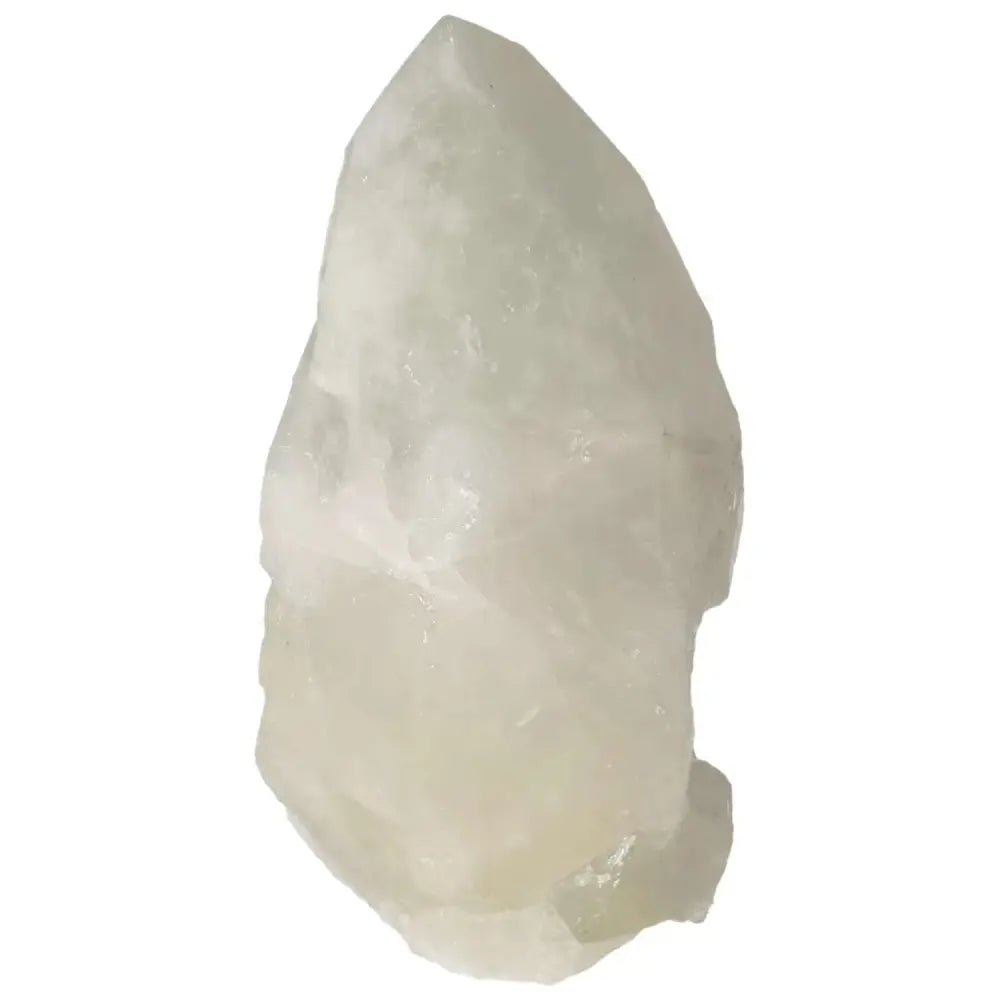 Polished Point Quartz with Sulphur crystal from Sylvia Crystals, featuring pristine clarity and vibrant hues. Premium quality.