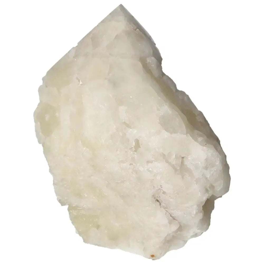 Polished Point Quartz with Sulphur gemstone displaying vibrant yellow hues and clear quartz facets from Sylvia Crystals.