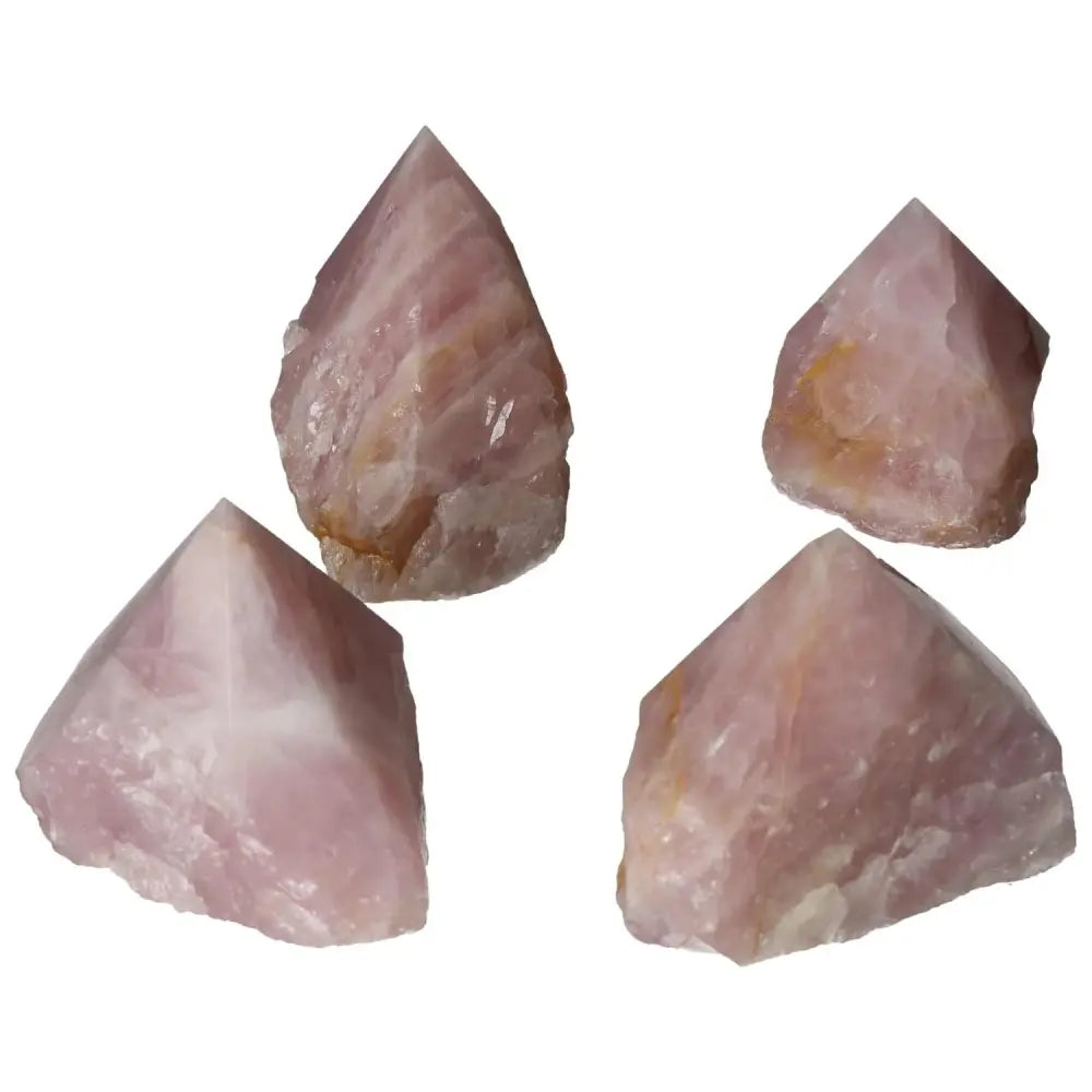 Polished Point Rose Quartz L gemstones for love and healing energy.