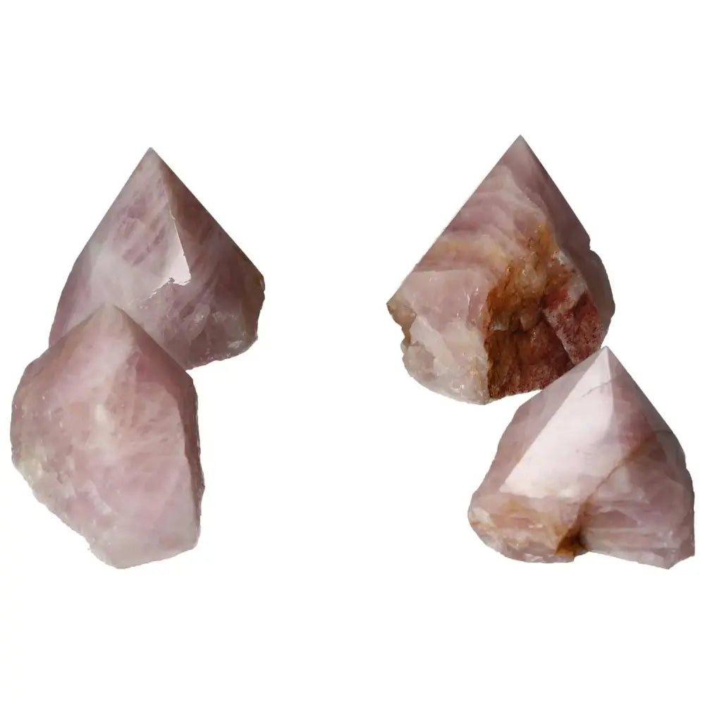 Polished Point Rose Quartz L crystal, renowned for promoting unconditional love and enhancing relationships, from Sylvia Crystals.