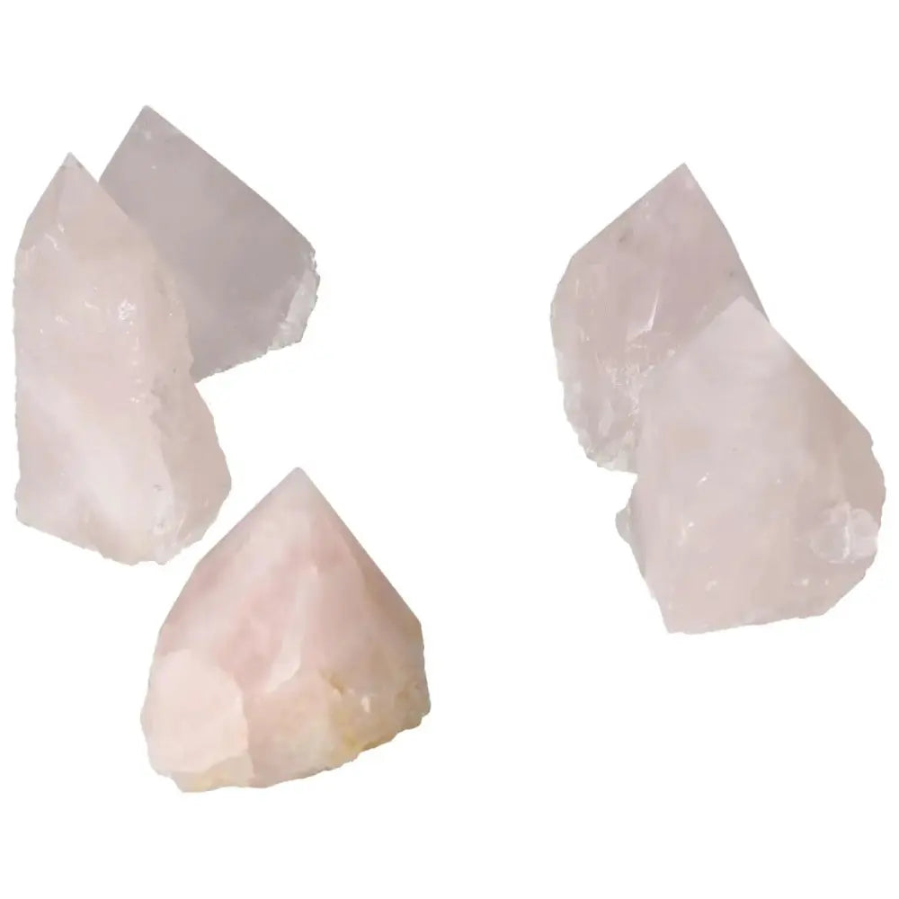 Polished Rose Quartz points showcasing premium quality and soft hues, ideal for enhancing inner peace and spiritual elegance.