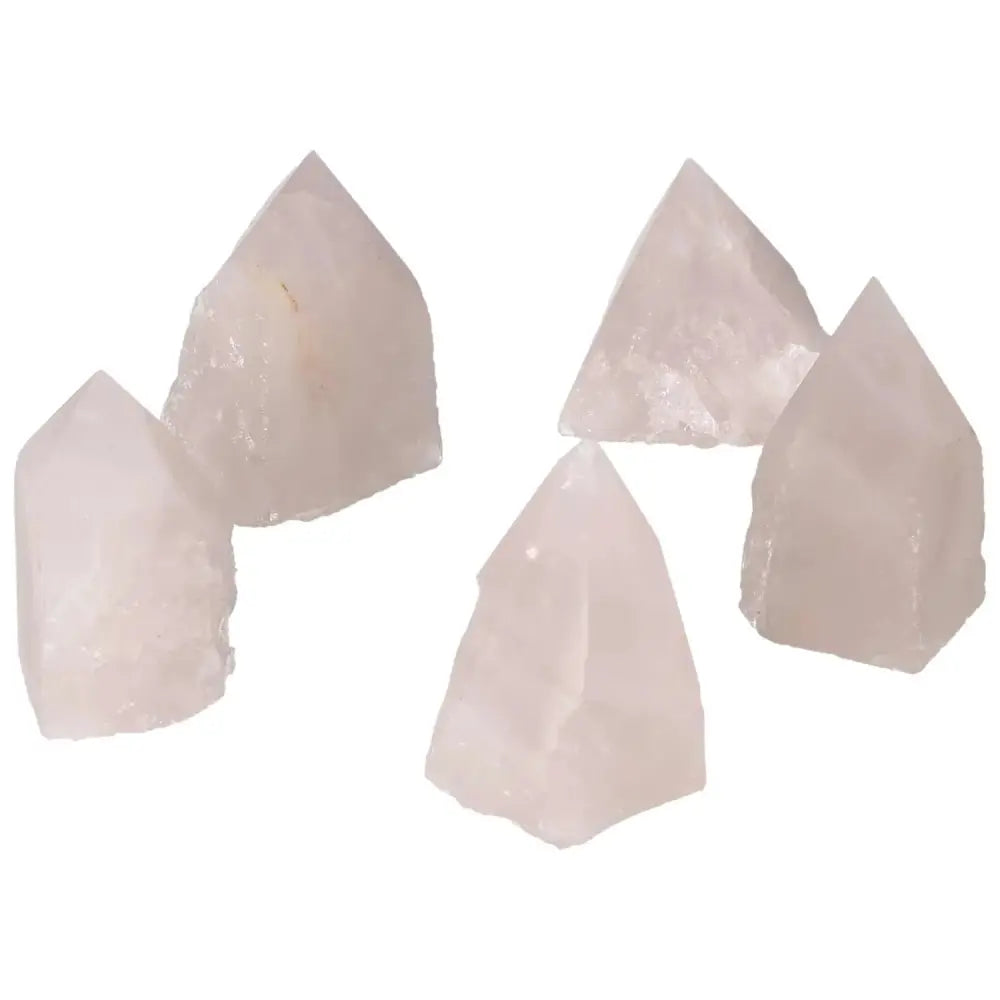 Polished Point Rose Quartz S by Sylvia Crystals, showcasing natural elegance and expert craftsmanship in soft hues.