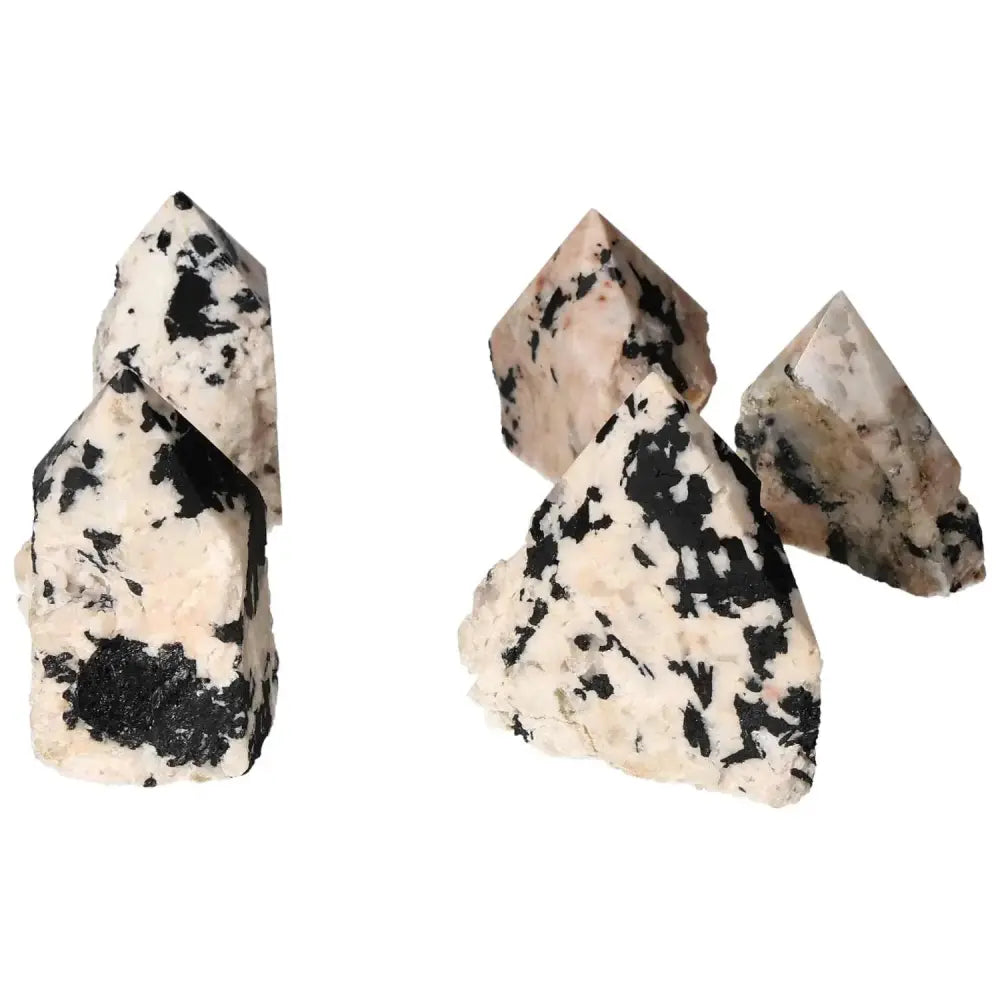 Polished Point Tourmaline with Feldspar by Sylvia Crystals, showcasing elegance and vibrant energy in handpicked stones.