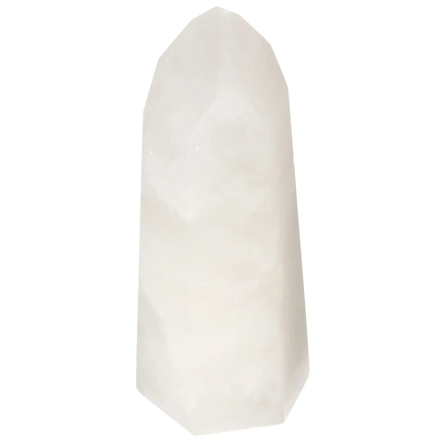 Polished Quartz Milky Obelisk from Sylvia Crystals, a conduit of spiritual energy and tranquility for home decor.
