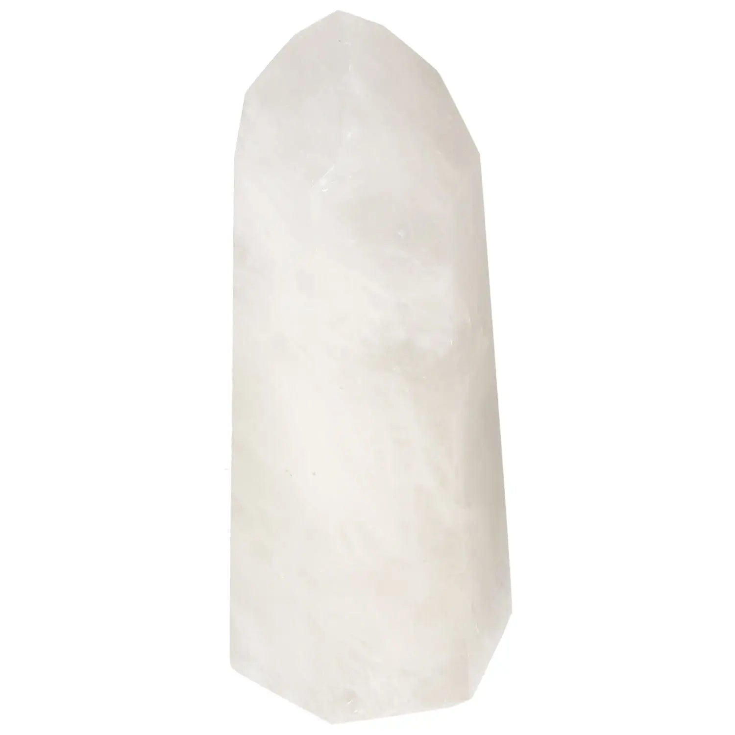 Polished Quartz Milky Obelisk from Sylvia Crystals, purifying decor piece enhancing tranquility and spiritual energy