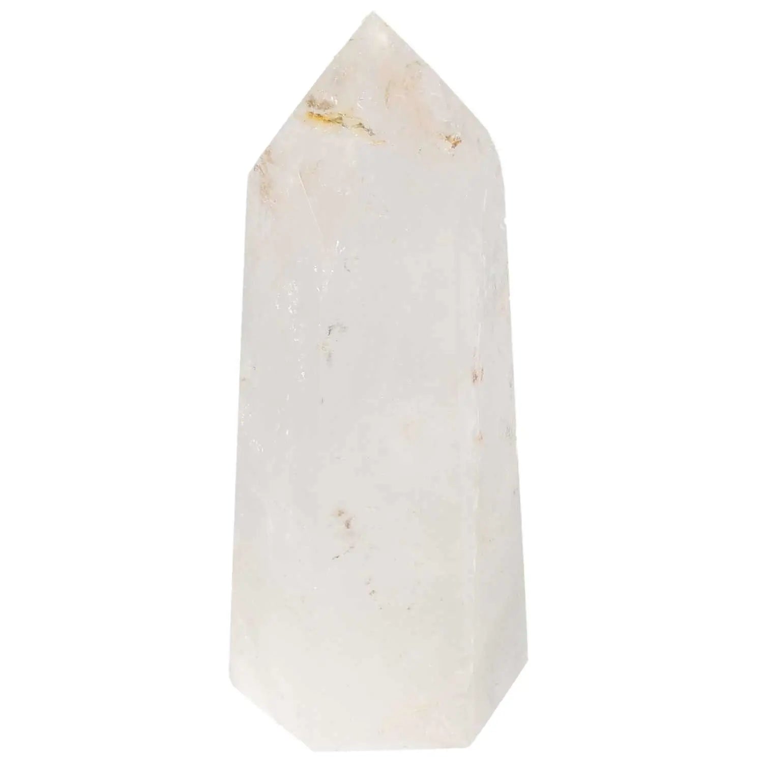 Polished Quartz Obelisk by Sylvia Crystals, elegant and spiritually alluring decorative piece for personal transformation.