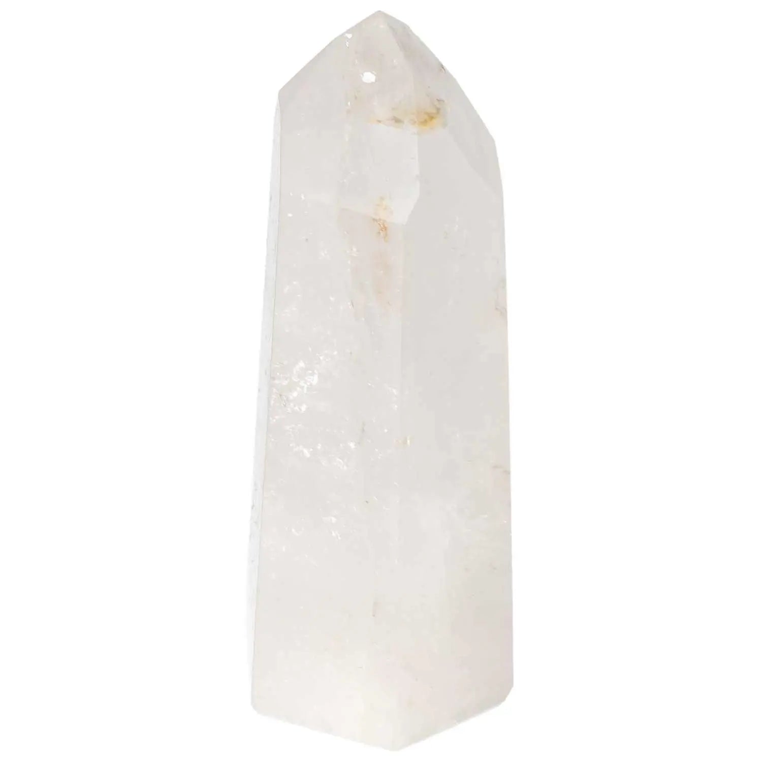 Elegant polished quartz obelisk from Sylvia Crystals, perfect for spiritual enhancement and home decor.