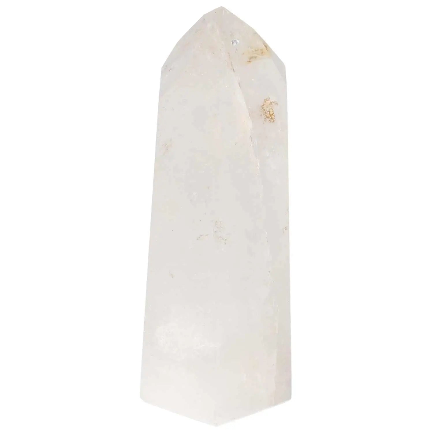 Polished Quartz Obelisk from Sylvia Crystals, showcasing spiritual elegance and transformative energy in a premium decorative piece.