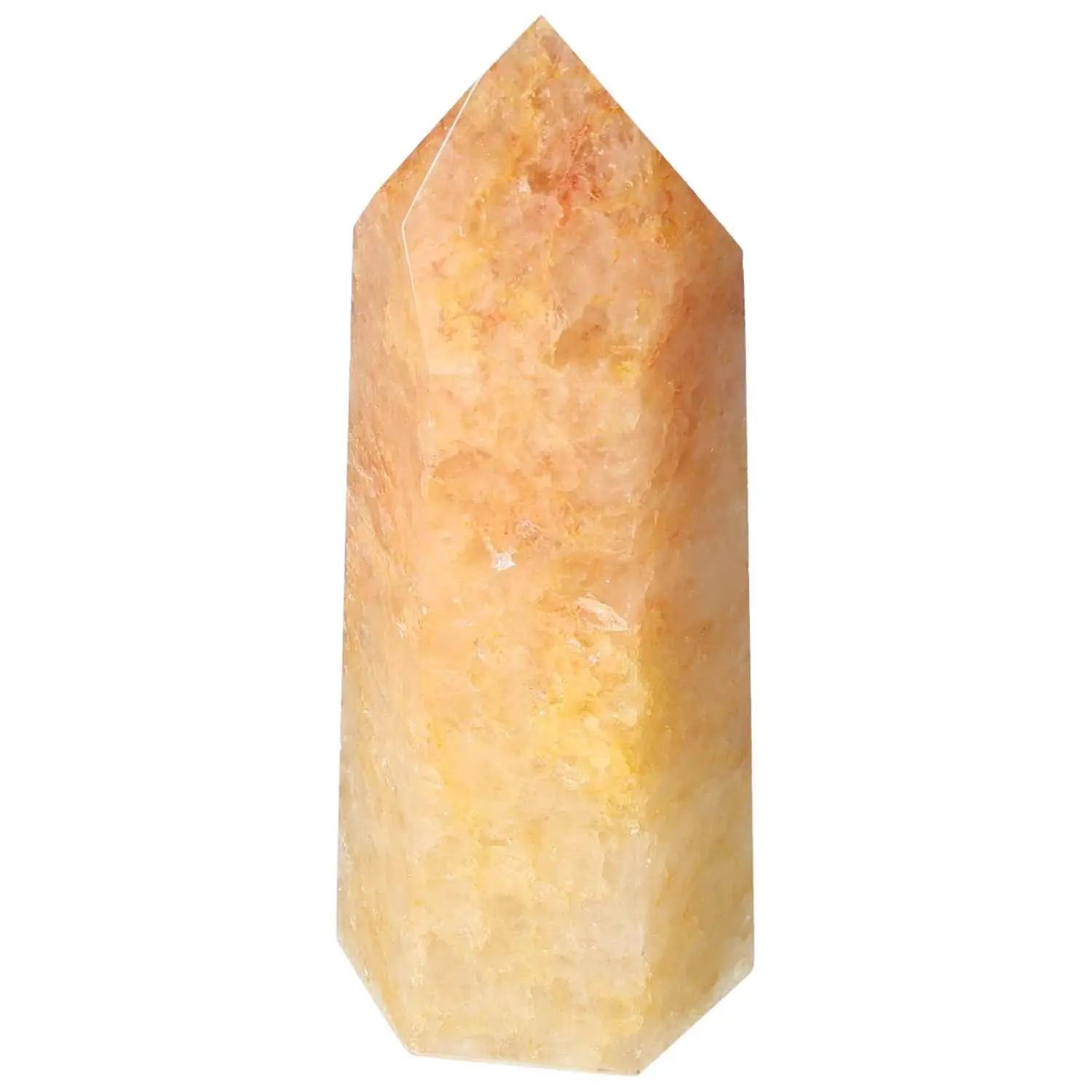 Polished Quartz Orange Obelisk, Tangerine Quartz, from Sylvia Crystals, symbolizing positivity and creativity, premium quality stone.