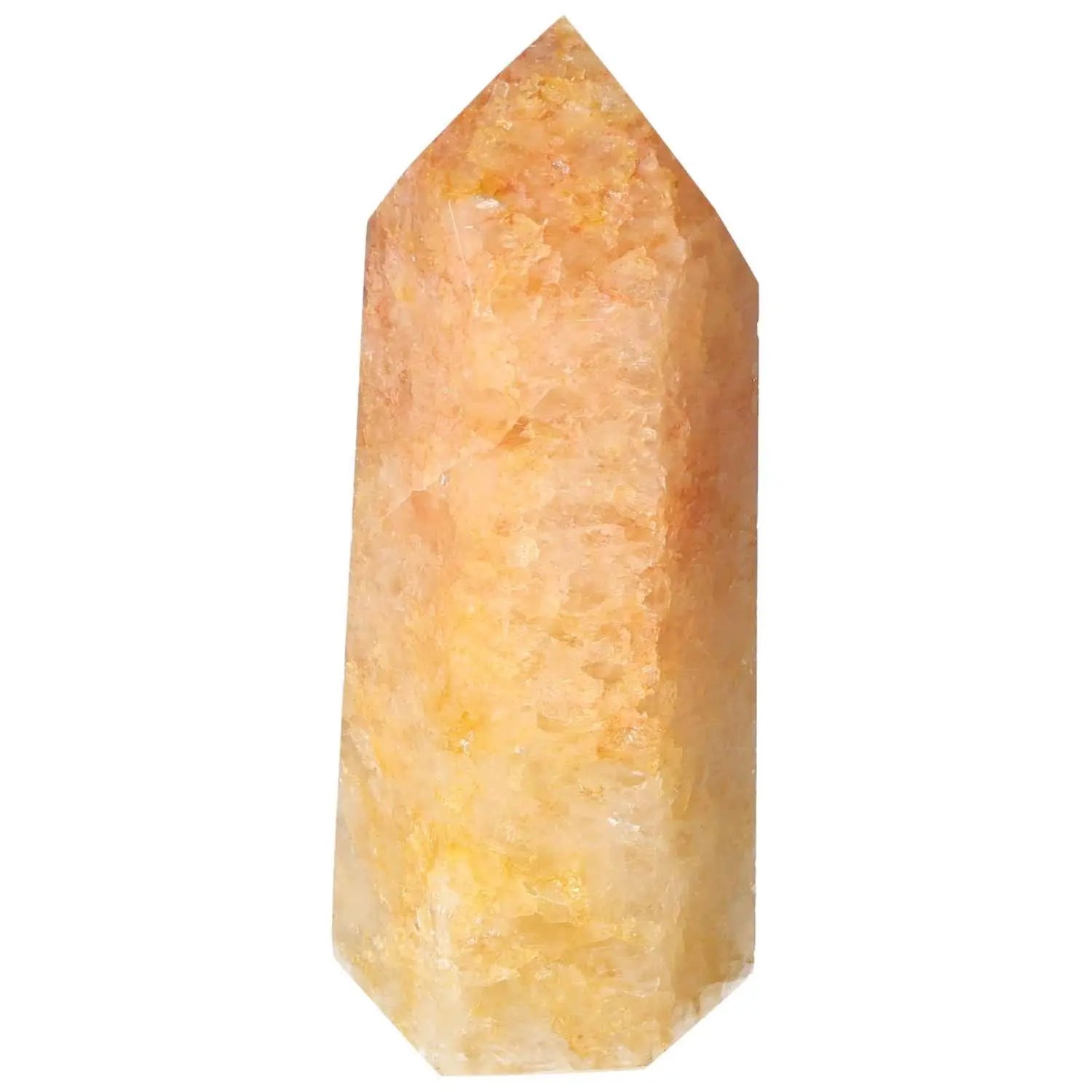 Polished Quartz Orange Obelisk, Tangerine Quartz from Sylvia Crystals symbolizing positivity and creativity.