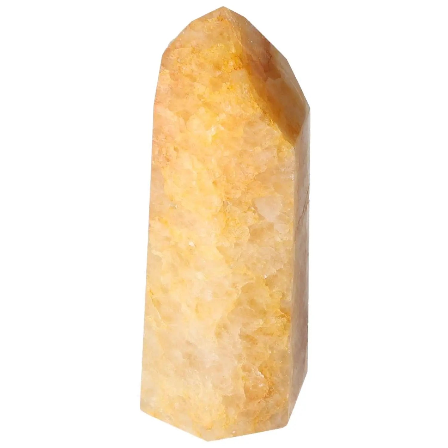 Polished Quartz Orange Obelisk for creativity and warmth by Sylvia Crystals.