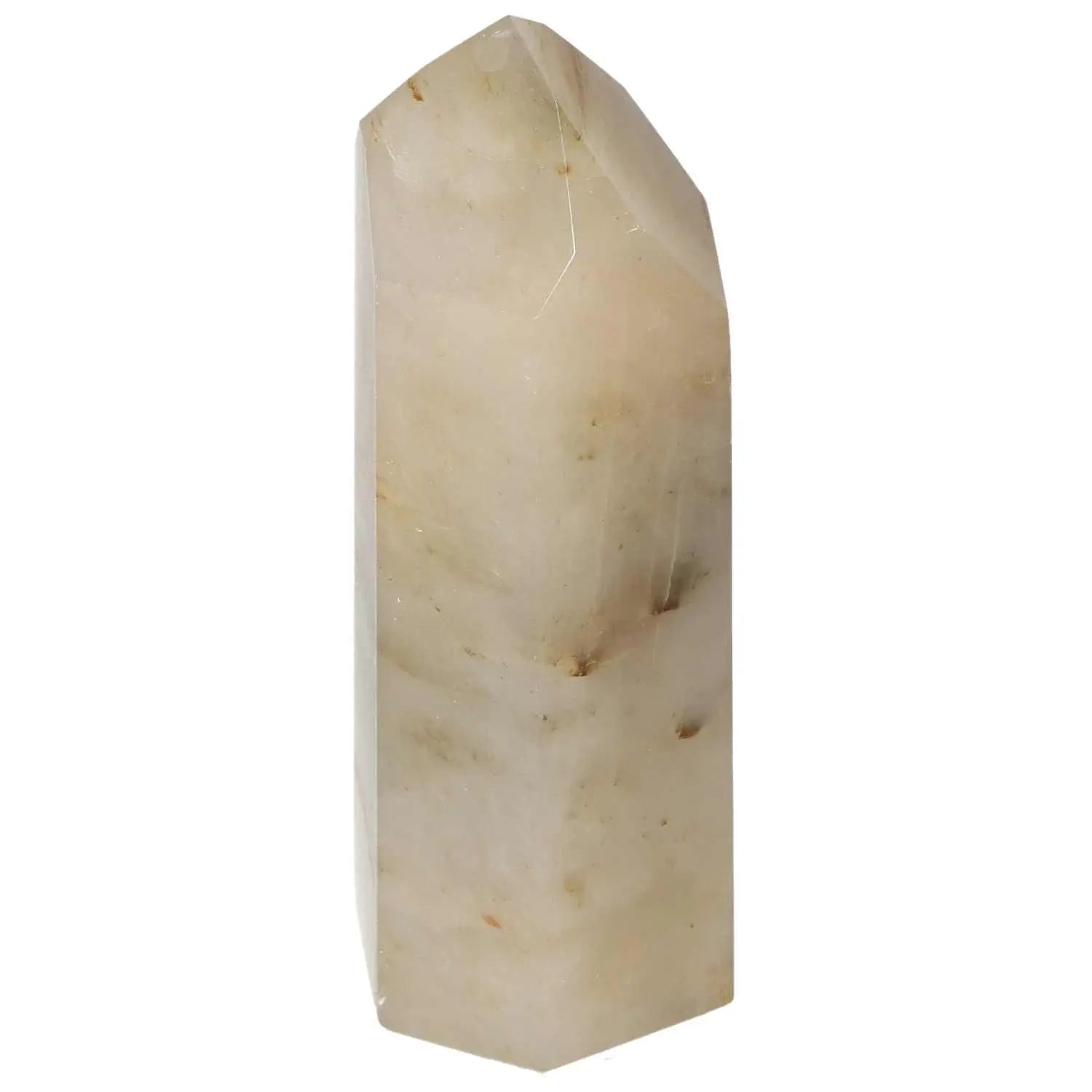 Polished Quartz Smoky Obelisk from Sylvia Crystals, known for its grounding properties and mental clarity enhancement.