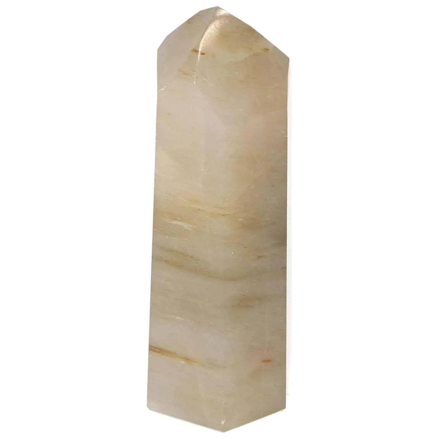 Polished Quartz Smoky Obelisk for mental clarity and grounding by Sylvia Crystals
