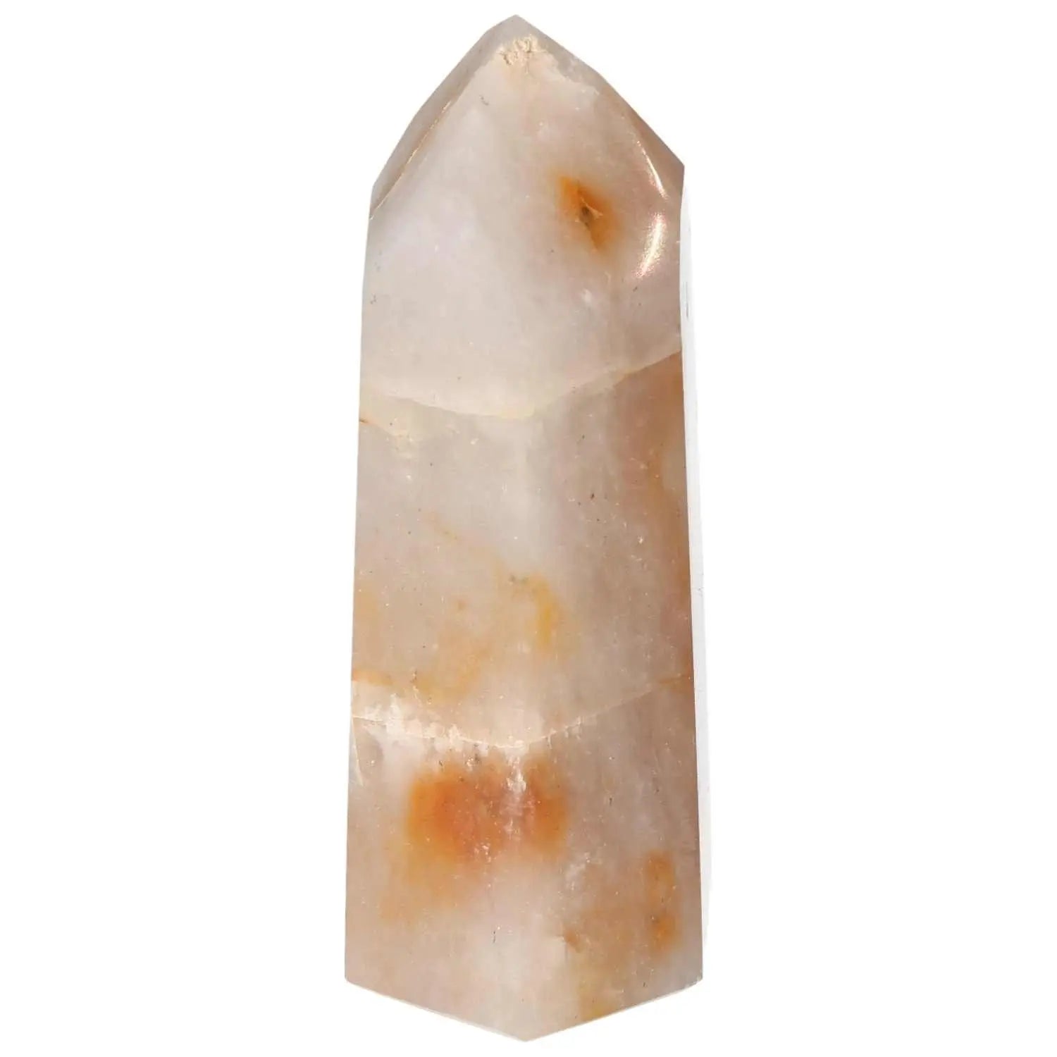 Exquisite Polished Quartz Tangerine Obelisk crystal with a vibrant tangerine hue, ideal for luxury and spirituality collectors.