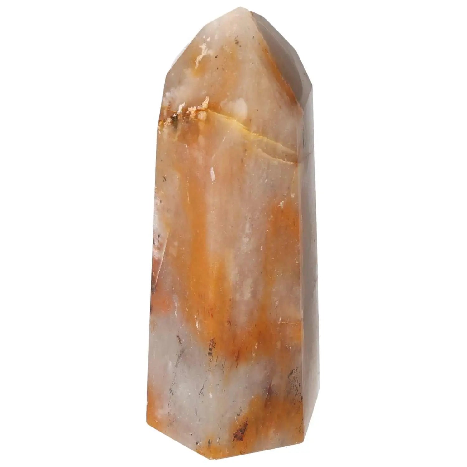 Polished Quartz Tangerine Obelisk - Luxurious crystal with vibrant hue, exclusive from Sylvia Crystals, perfect for collectors.