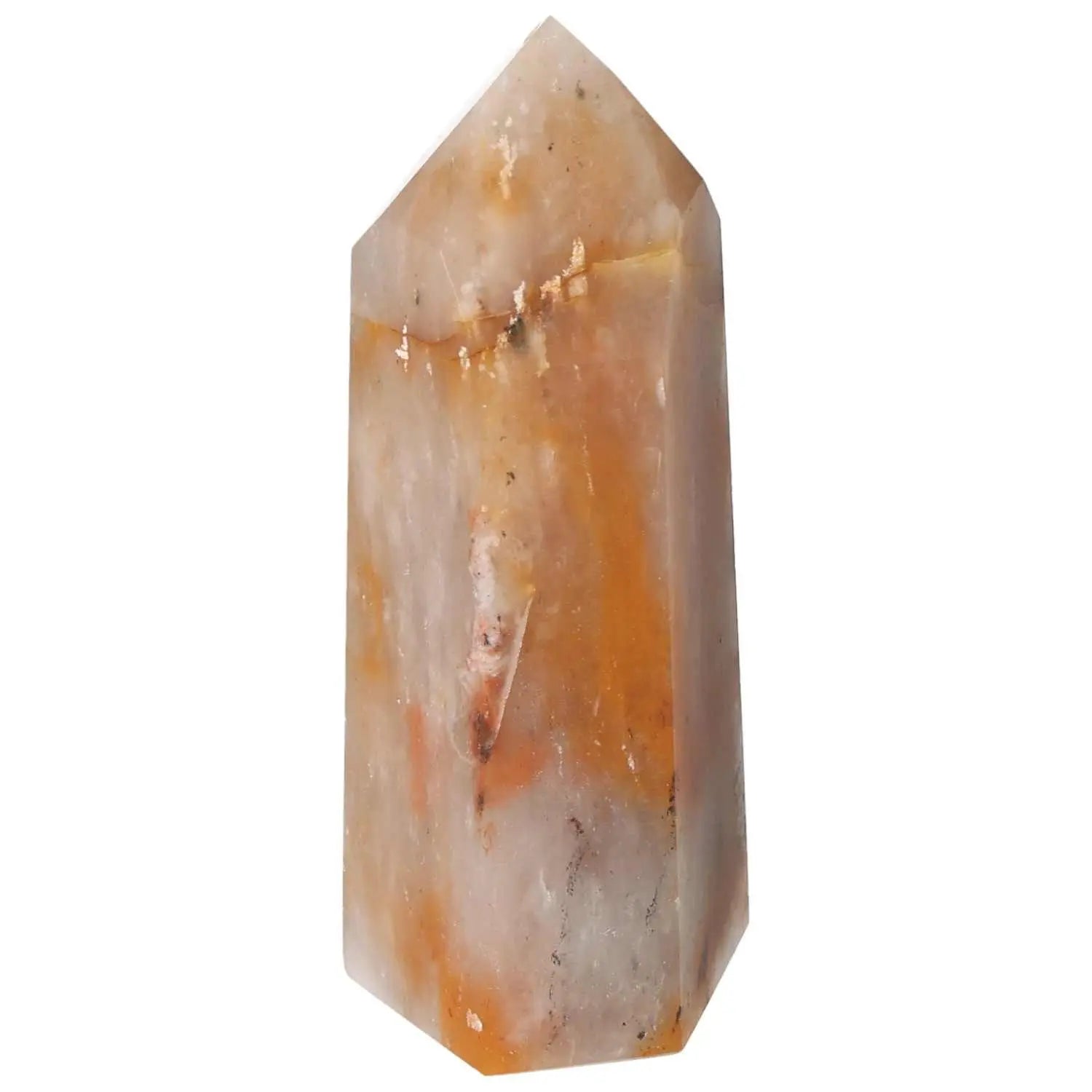 Polished Quartz Tangerine Obelisk from Sylvia Crystals, showcasing vibrant hues and luxury design for collectors.