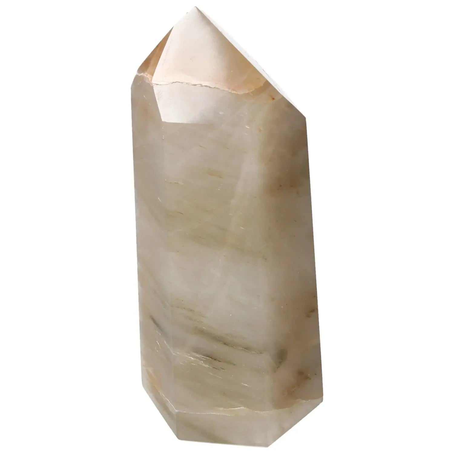 Polished Quartz Tangerine Obelisk from Sylvia Crystals, featuring vibrant tangerine hues for enhanced creativity and spiritual balance.