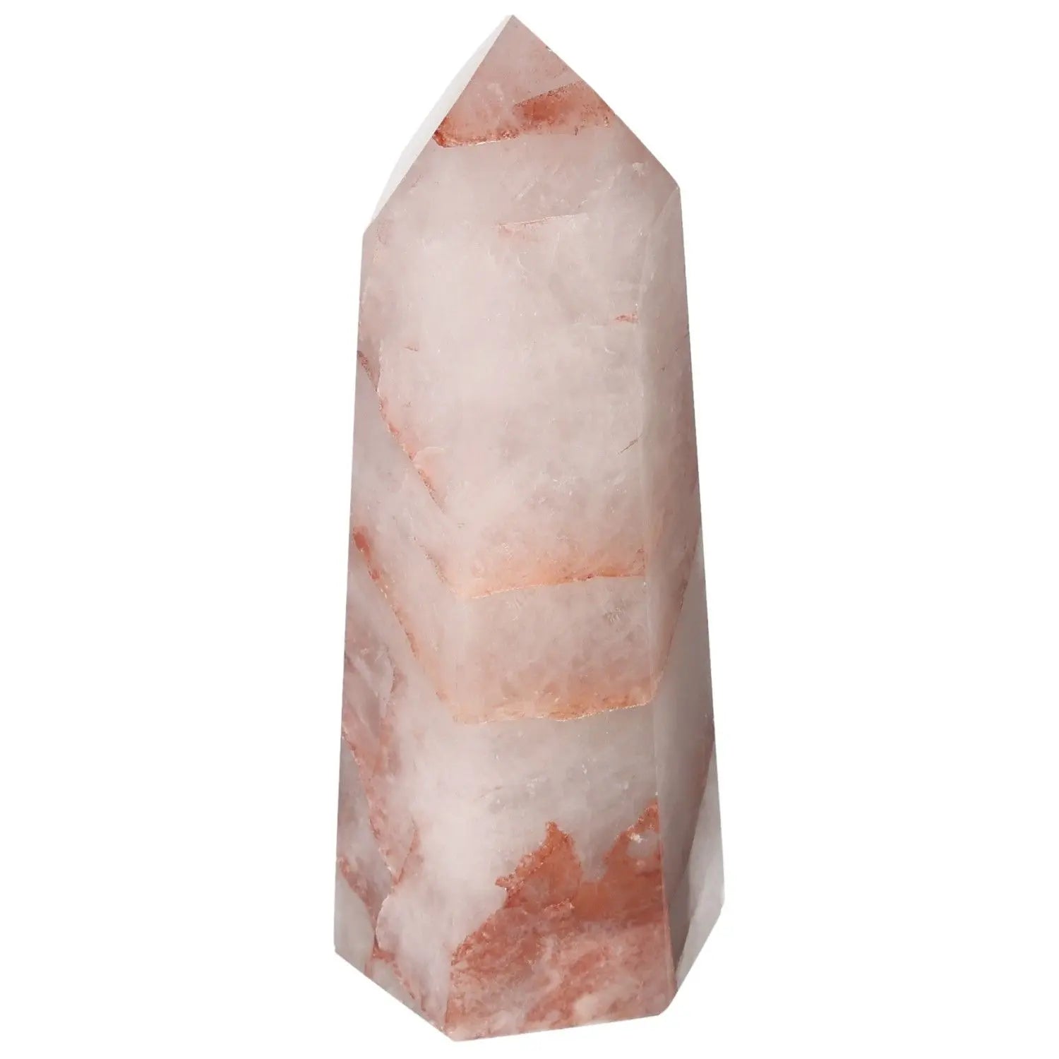 Polished Quartz Witch Hematite Obelisk from Sylvia Crystals, luxury spiritual energy conduit for transformation and aesthetics.