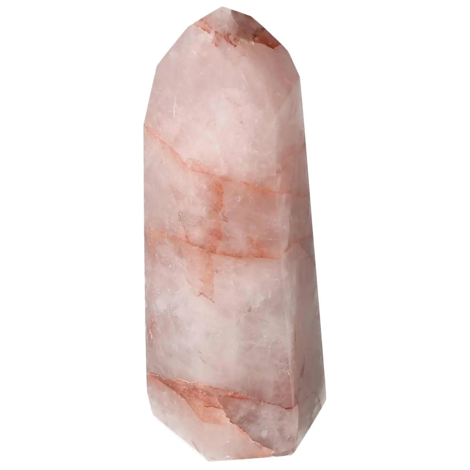 Polished Quartz Witch Hematite Obelisk crystal with a smooth, reflective surface, showcasing a blend of quartz and hematite tones.