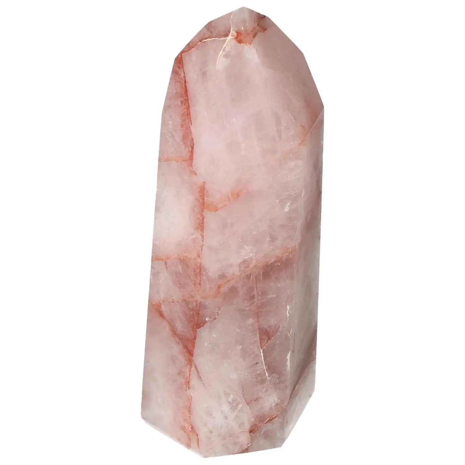 Polished Quartz Witch Hematite Obelisk from Sylvia Crystals, showcasing a luxurious blend of ethereal beauty and grounding energy.