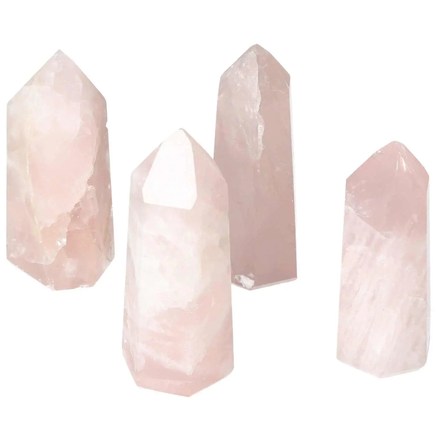 Polished Rose Quartz Obelisks - Gentle Pink Crystal Points for Heart Chakra Energy by Sylvia Crystals