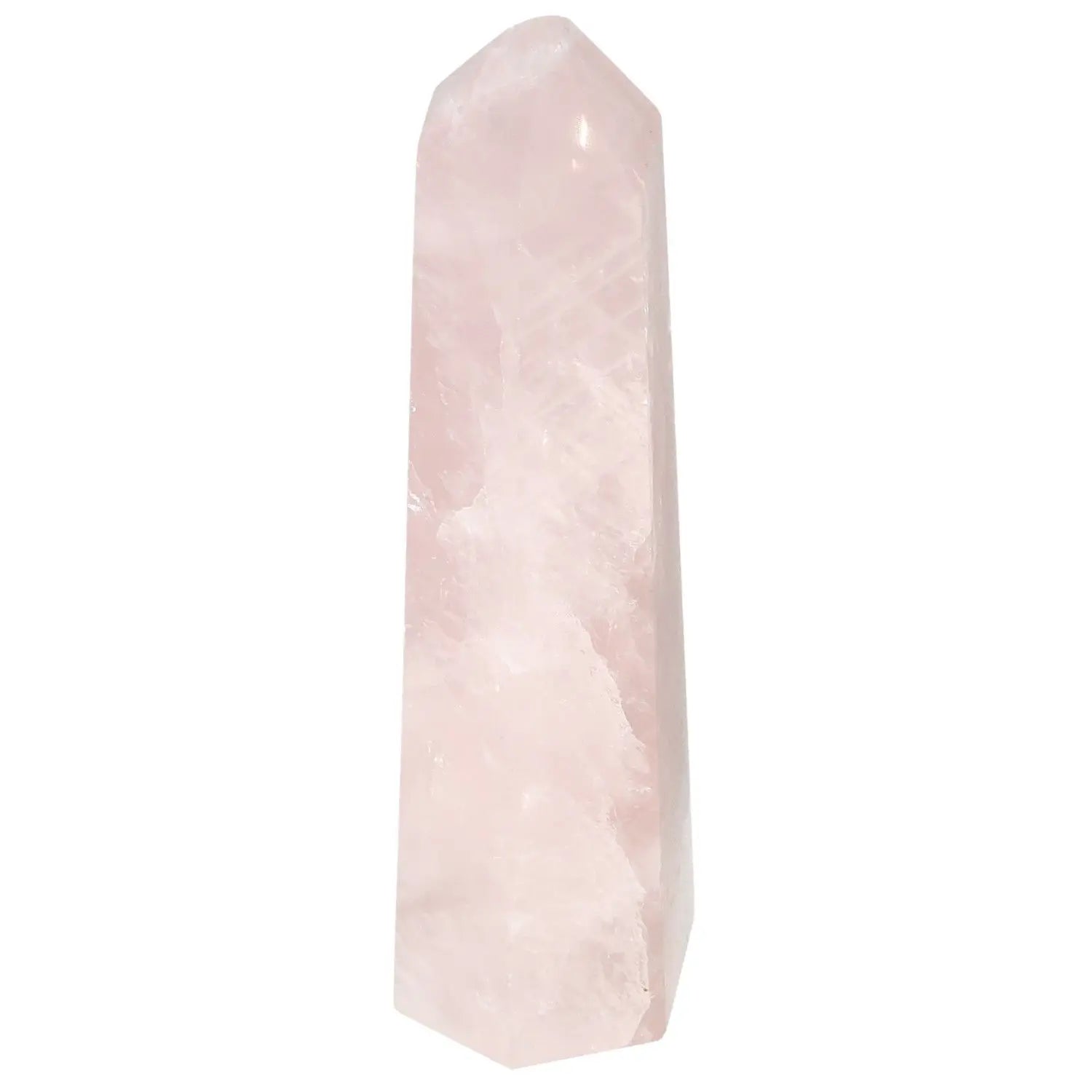 Polished Rose Quartz Obelisk by Sylvia Crystals, showcasing natural beauty and luxury in a harmonious blend of design and spirituality.