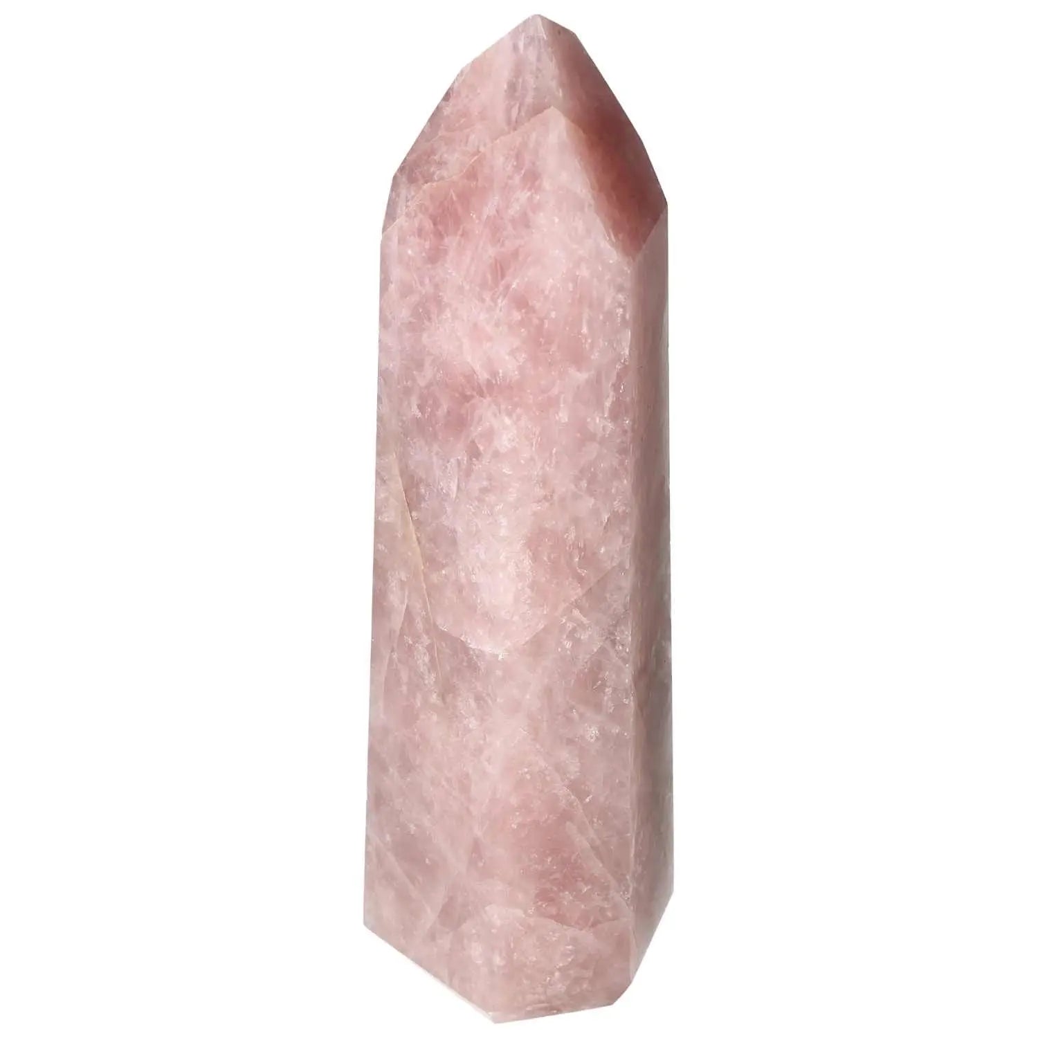 Polished Rose Quartz Obelisk from Sylvia Crystals, offering elegance, positive energy, and tranquility for conscious living.
