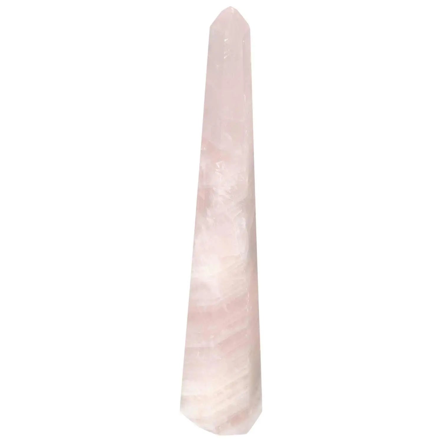 Polished Rose Quartz Obelisk from Sylvia Crystals, luxurious and spiritually elegant gemstone, perfect for home decor or meditation.
