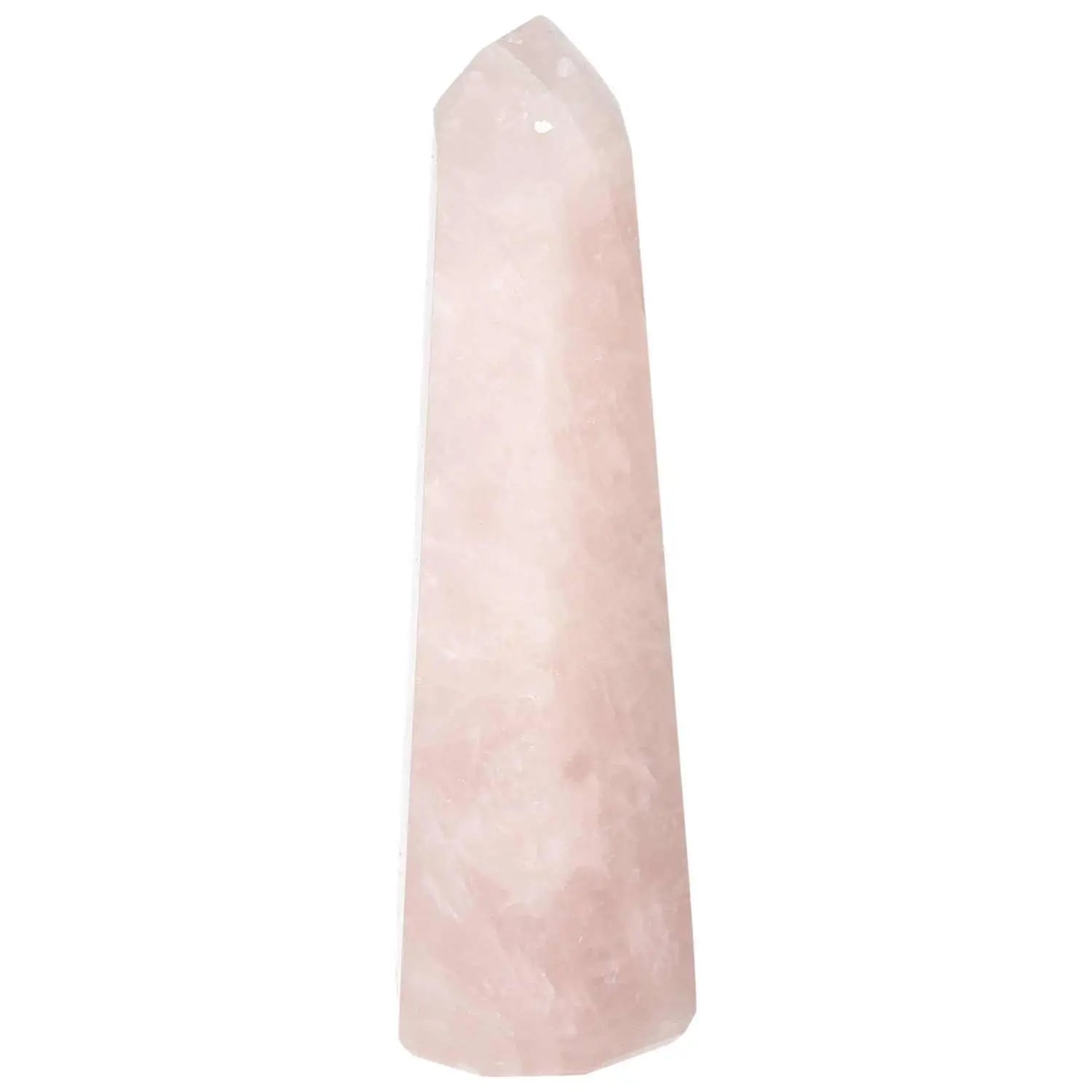 Polished Rose Quartz Obelisk, premium luxury piece from Sylvia Crystals, showcasing spiritual elegance and contemporary design.